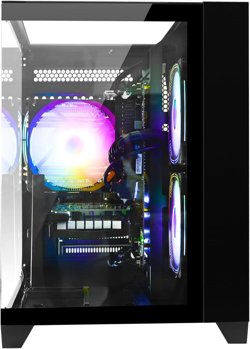 Gaming PC Desktop Computer - Ryzen 5 5500, Radeon RX 6500XT 4GB, 16GB DDR4 RAM, 1TB NVME SSD, Prebuilt Tower Computer (Black)