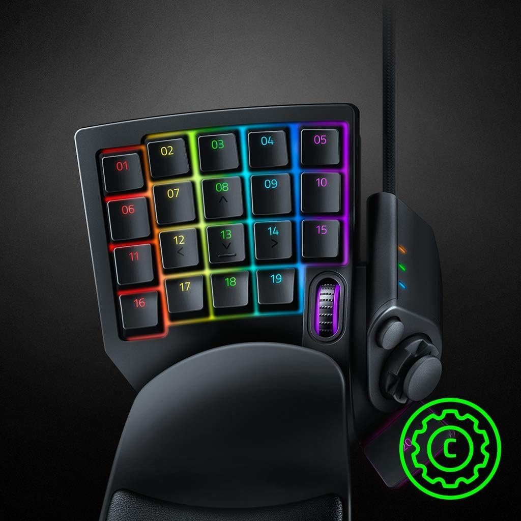 Razer Tartarus V2 Gaming Keypad: Mecha Membrane Key Switches - One Handed Keyboard - 32 Programmable Keys - Customizable Chroma RGB Lighting - Programmable Macros - Snap Tap - Black (Renewed)