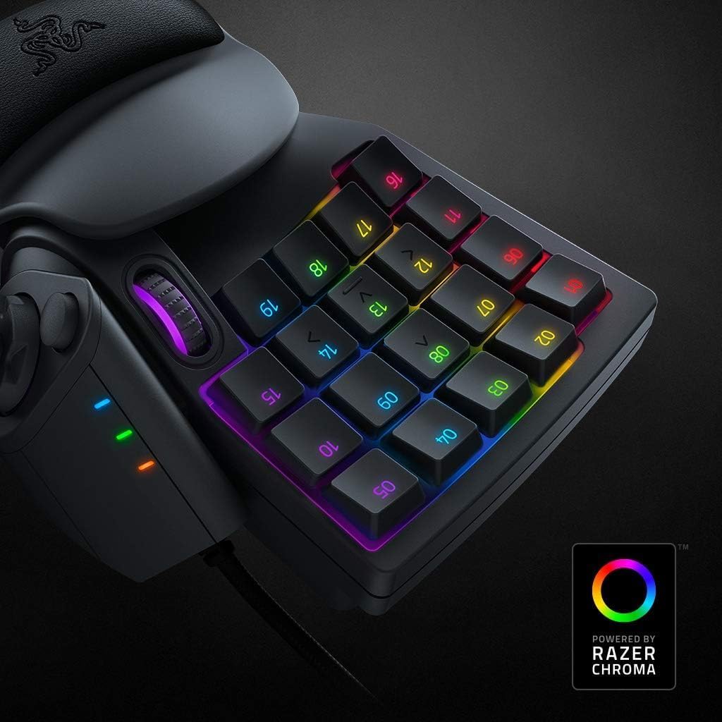 Razer Tartarus V2 Gaming Keypad: Mecha Membrane Key Switches - One Handed Keyboard - 32 Programmable Keys - Customizable Chroma RGB Lighting - Programmable Macros - Snap Tap - Black (Renewed)