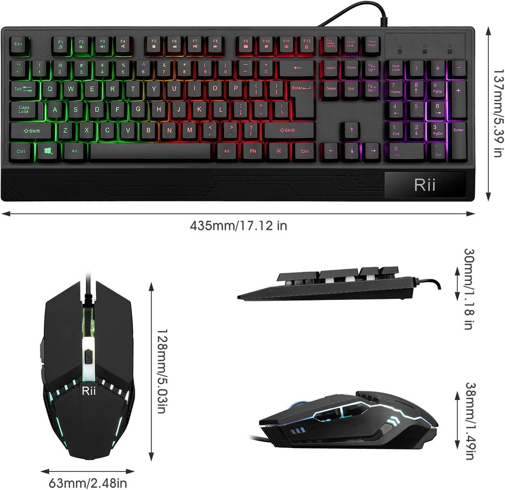 Gaming Keyboard and Mouse Combo RGB Wired