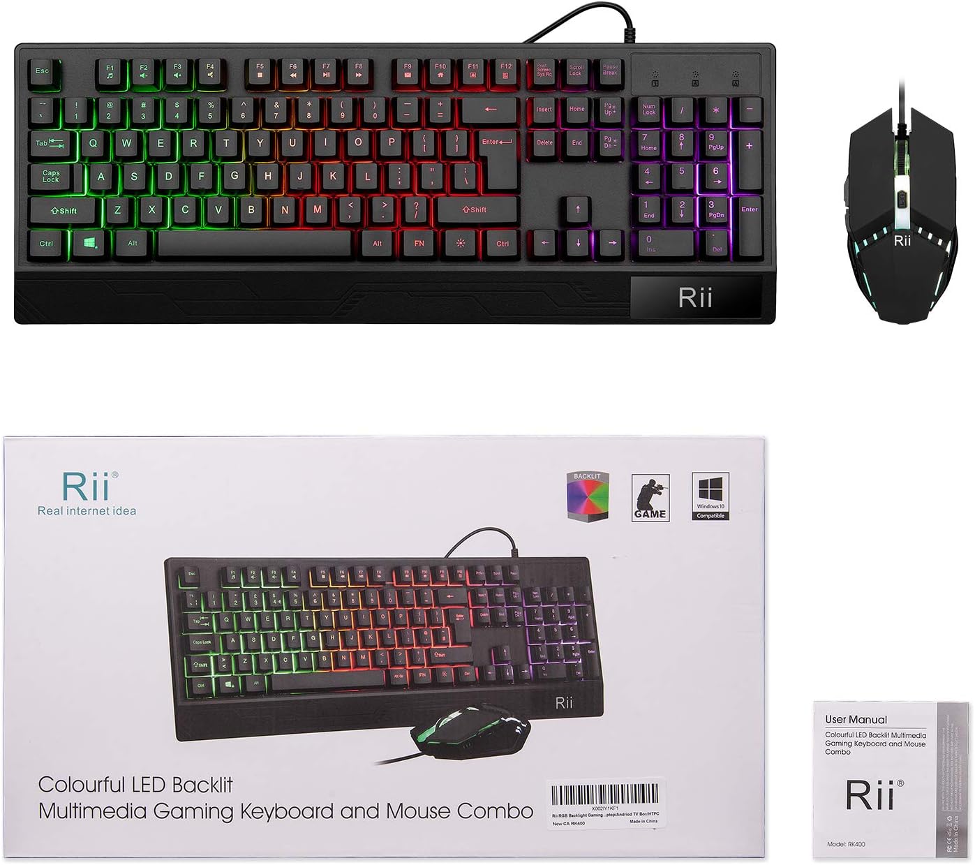 Gaming Keyboard and Mouse Combo RGB Wired