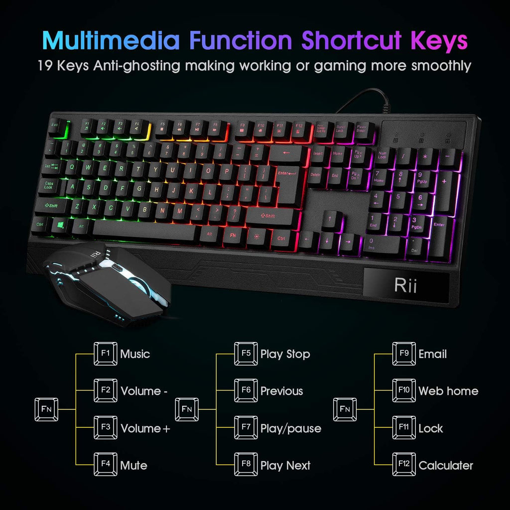 Gaming Keyboard and Mouse Combo RGB Wired