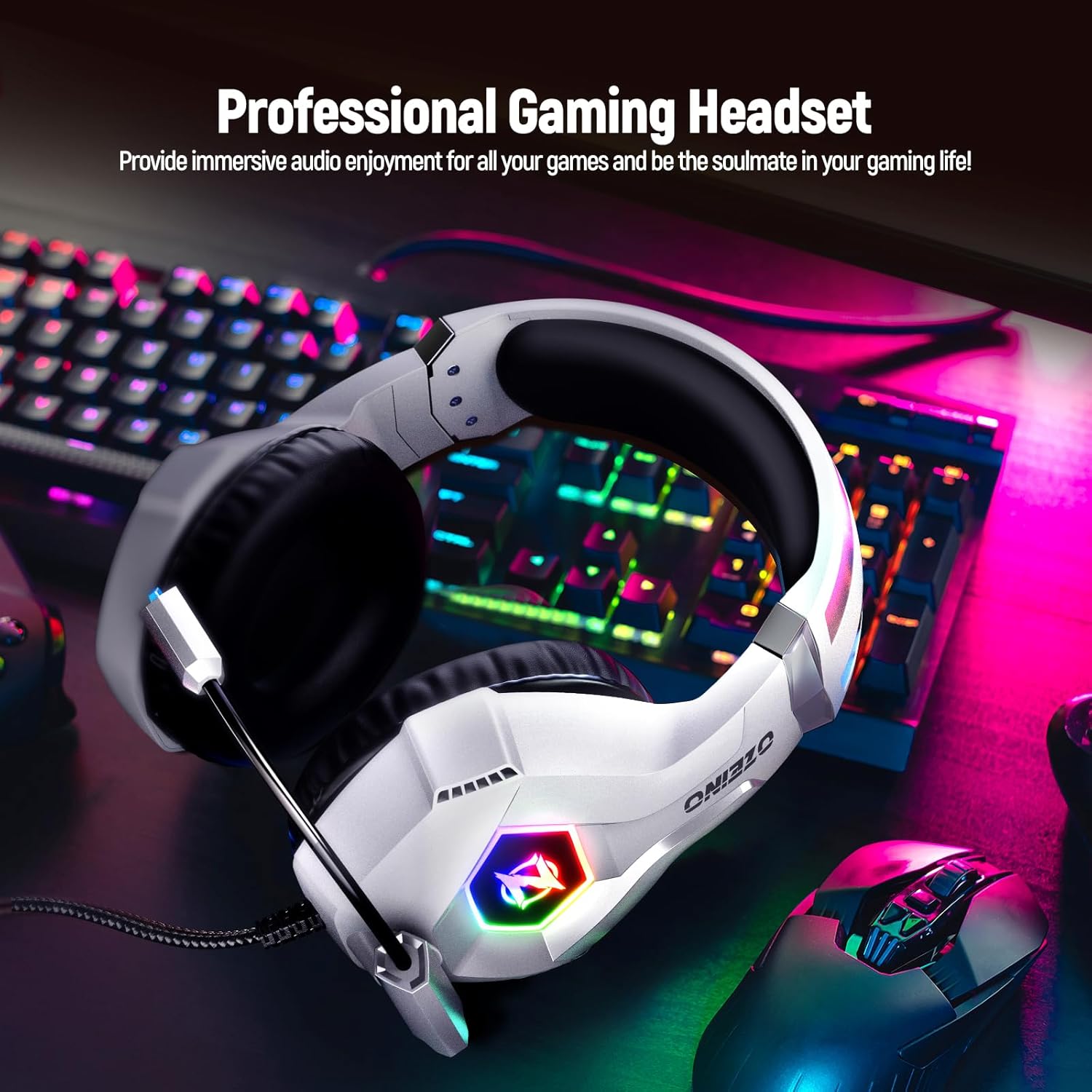 Gaming Headset for PC, Ps4, Ps5, Xbox Headset with 7.1 Surround Sound