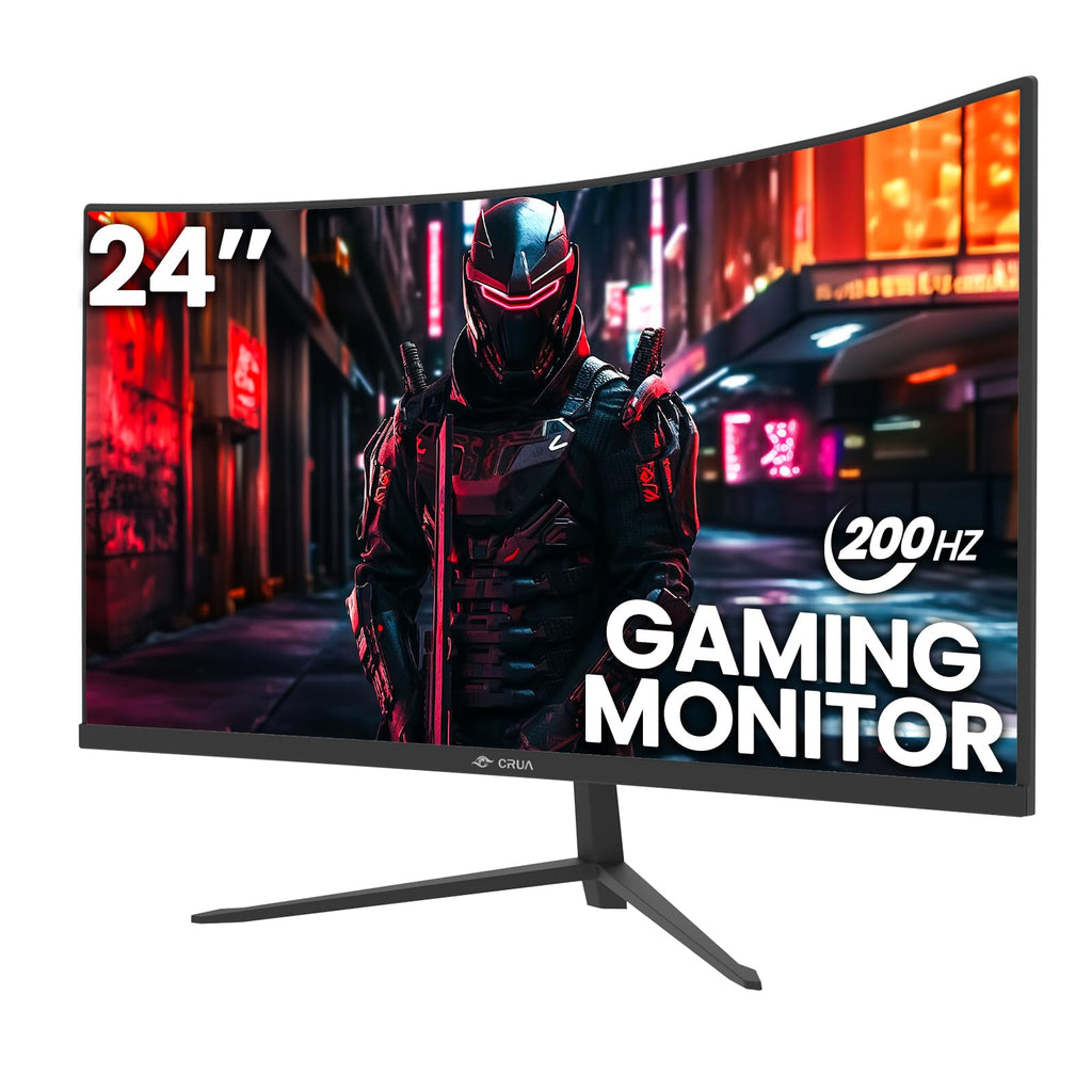 CRUA 32" Curved Gaming Monitor, 2K QHD 2560x1440P, 144Hz/165Hz Computer Monitors, 120% sRGB, FreeSync, Low Blue Light, 1800R VA Screen, HDMI 1.4/DP 1.2, Wall Mountable - Black