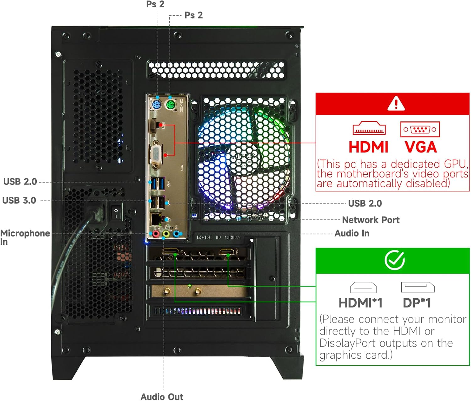 Gaming PC Desktop Computer - Ryzen 5 5500, Radeon RX 6500XT 4GB, 16GB DDR4 RAM, 1TB NVME SSD, Prebuilt Tower Computer (Black)