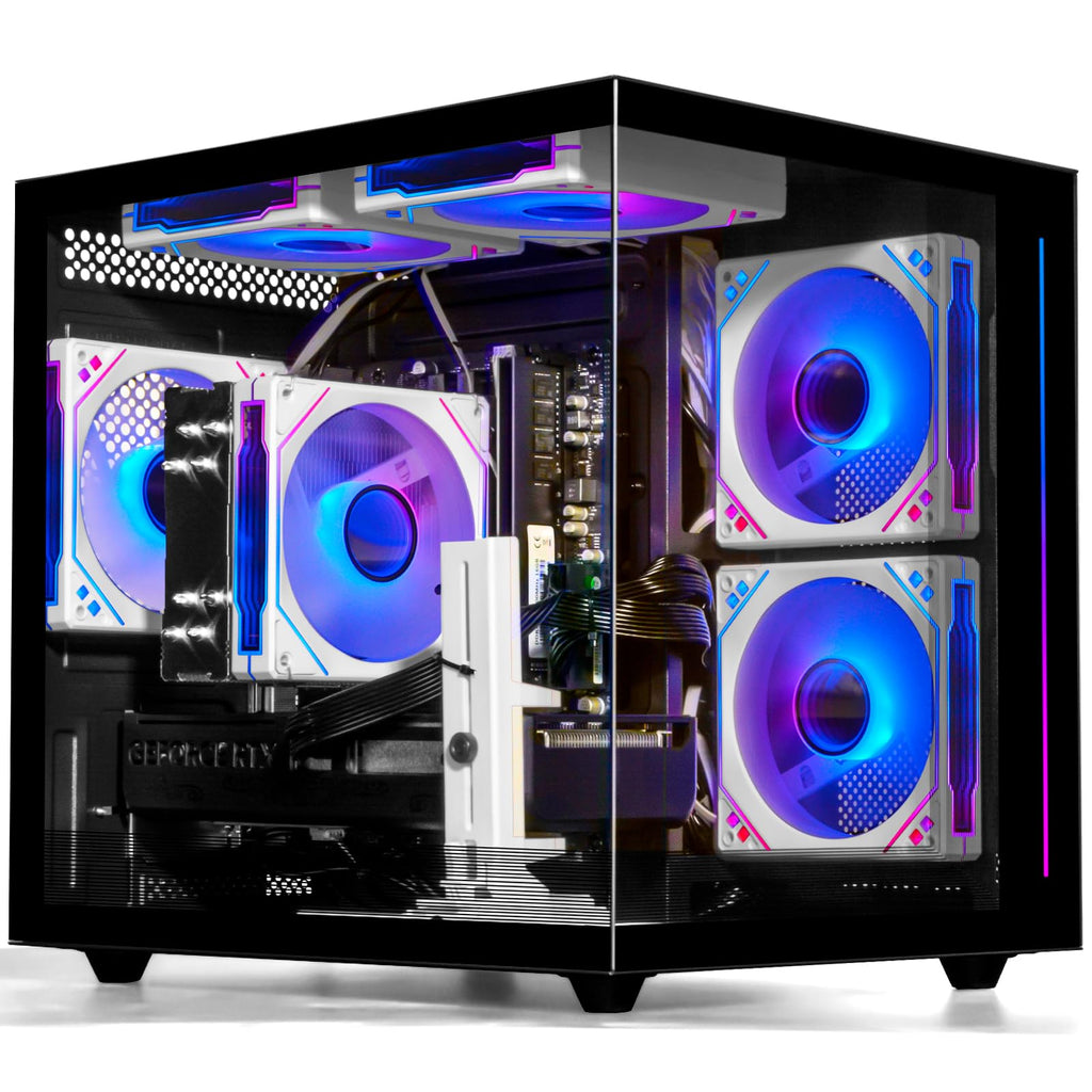 Gaming PC Desktop Computer - Ryzen 5 5500, Radeon RX 6500XT 4GB, 16GB DDR4 RAM, 1TB NVME SSD, Prebuilt Tower Computer (Black)