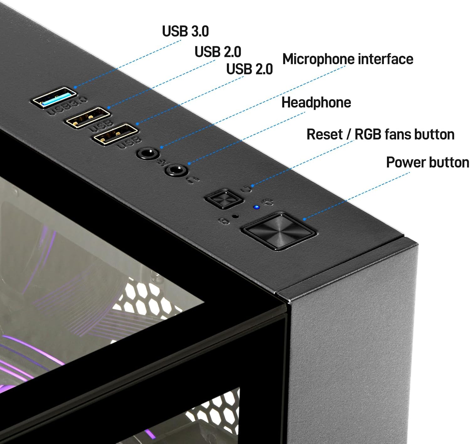 Gaming PC Desktop Computer - Ryzen 5 5500, Radeon RX 6500XT 4GB, 16GB DDR4 RAM, 1TB NVME SSD, Prebuilt Tower Computer (Black)